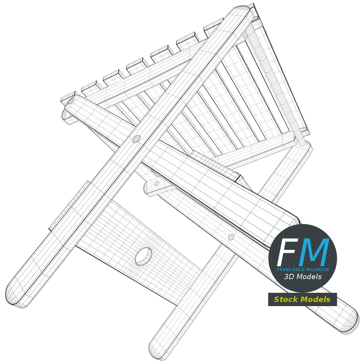 3D-Modell - Klapphocker aus Holz - 08