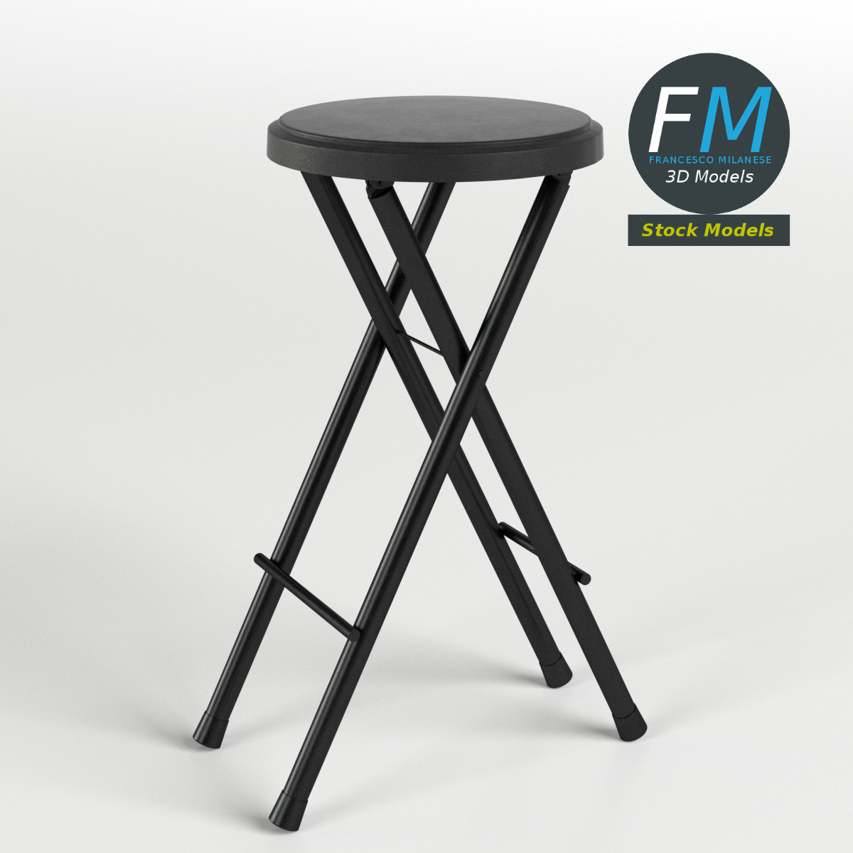 3D-Modell - Runder Klapphocker - 01