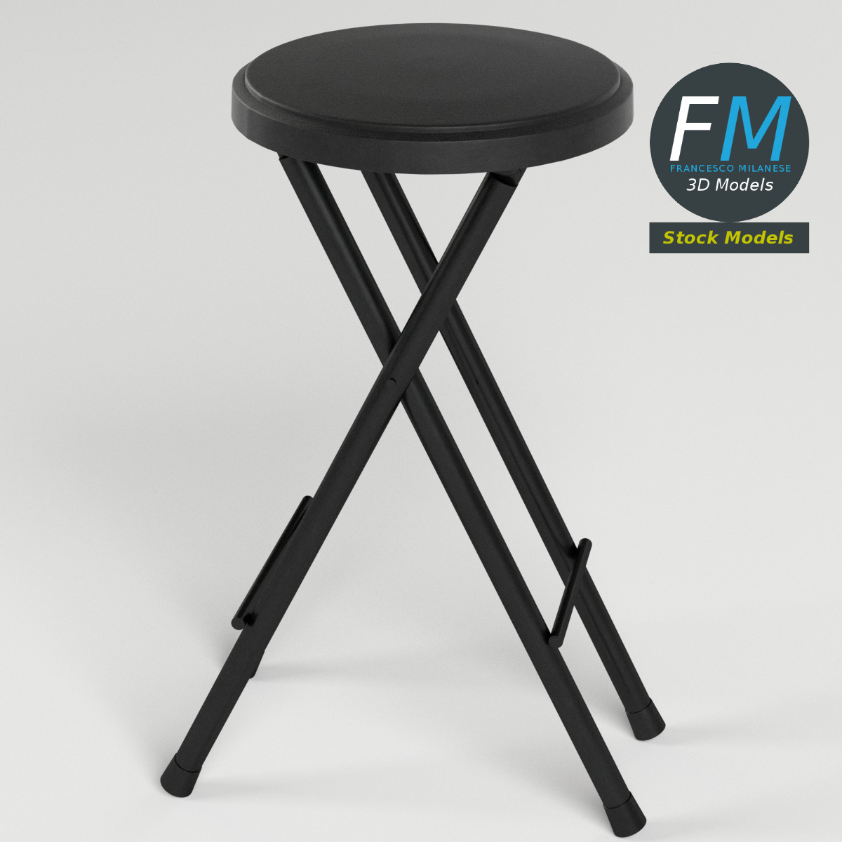 3D-Modell - Runder Klapphocker - 02