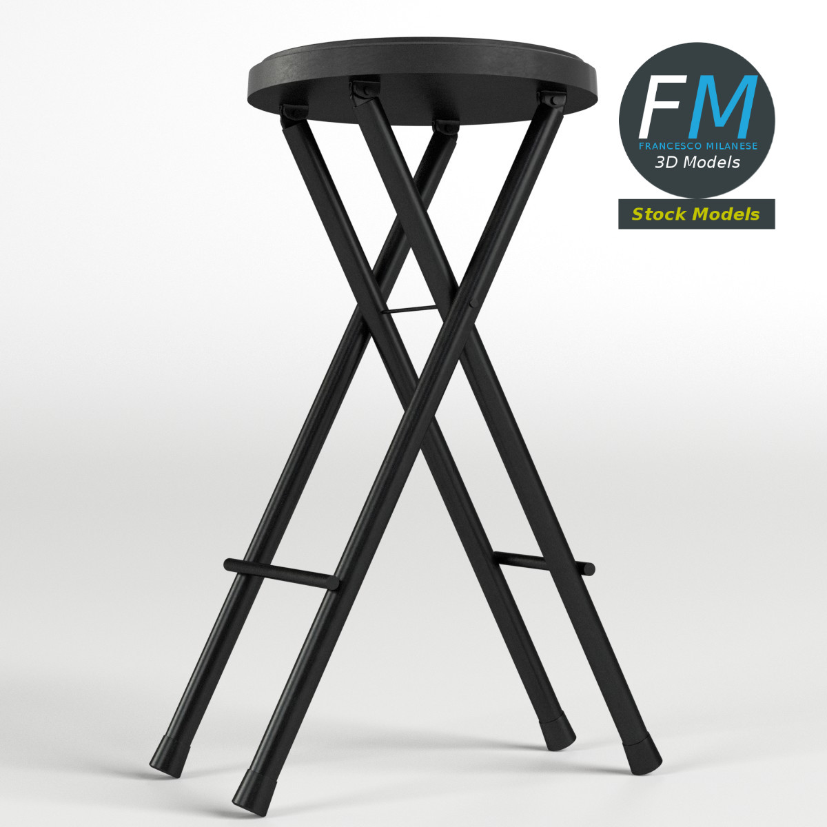 3D-Modell - Runder Klapphocker - 03