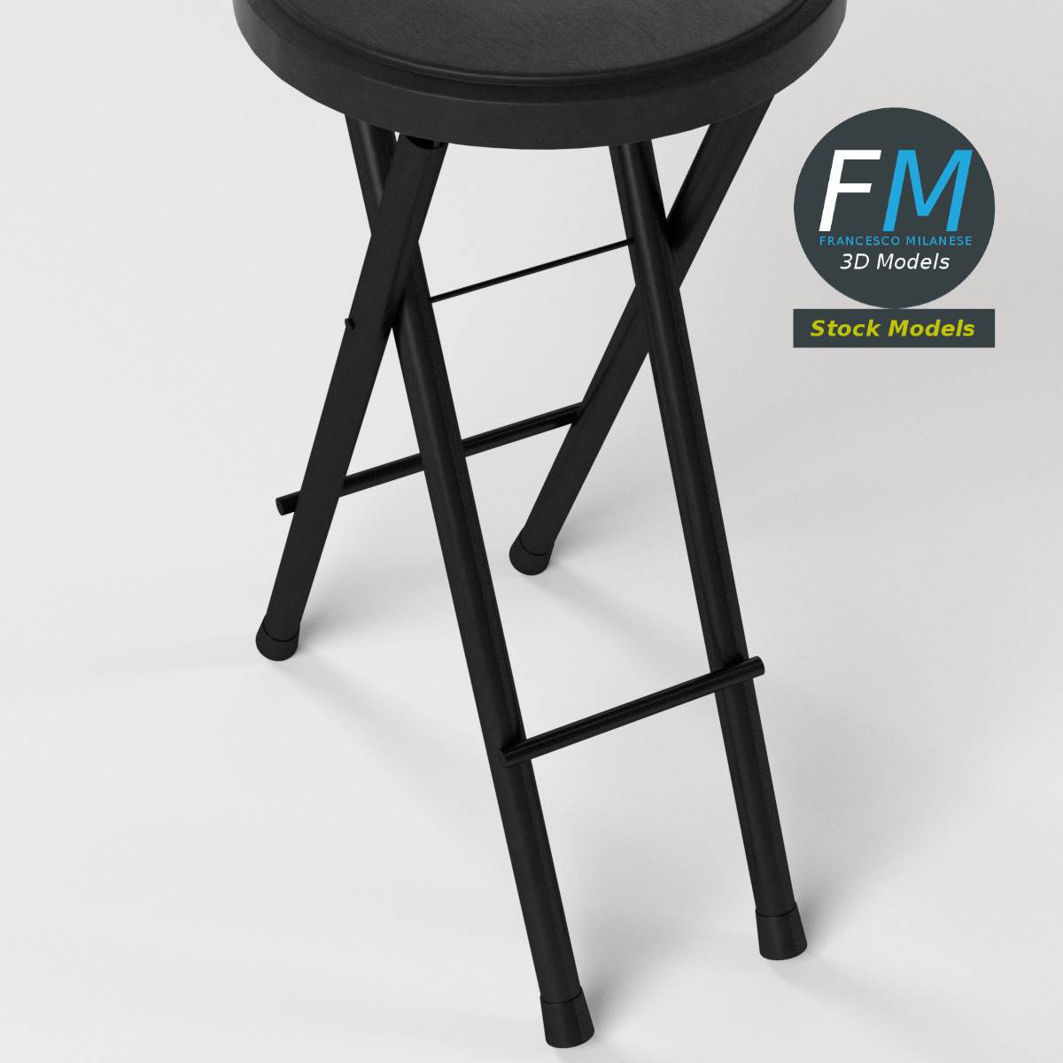 3D-Modell - Runder Klapphocker - 05