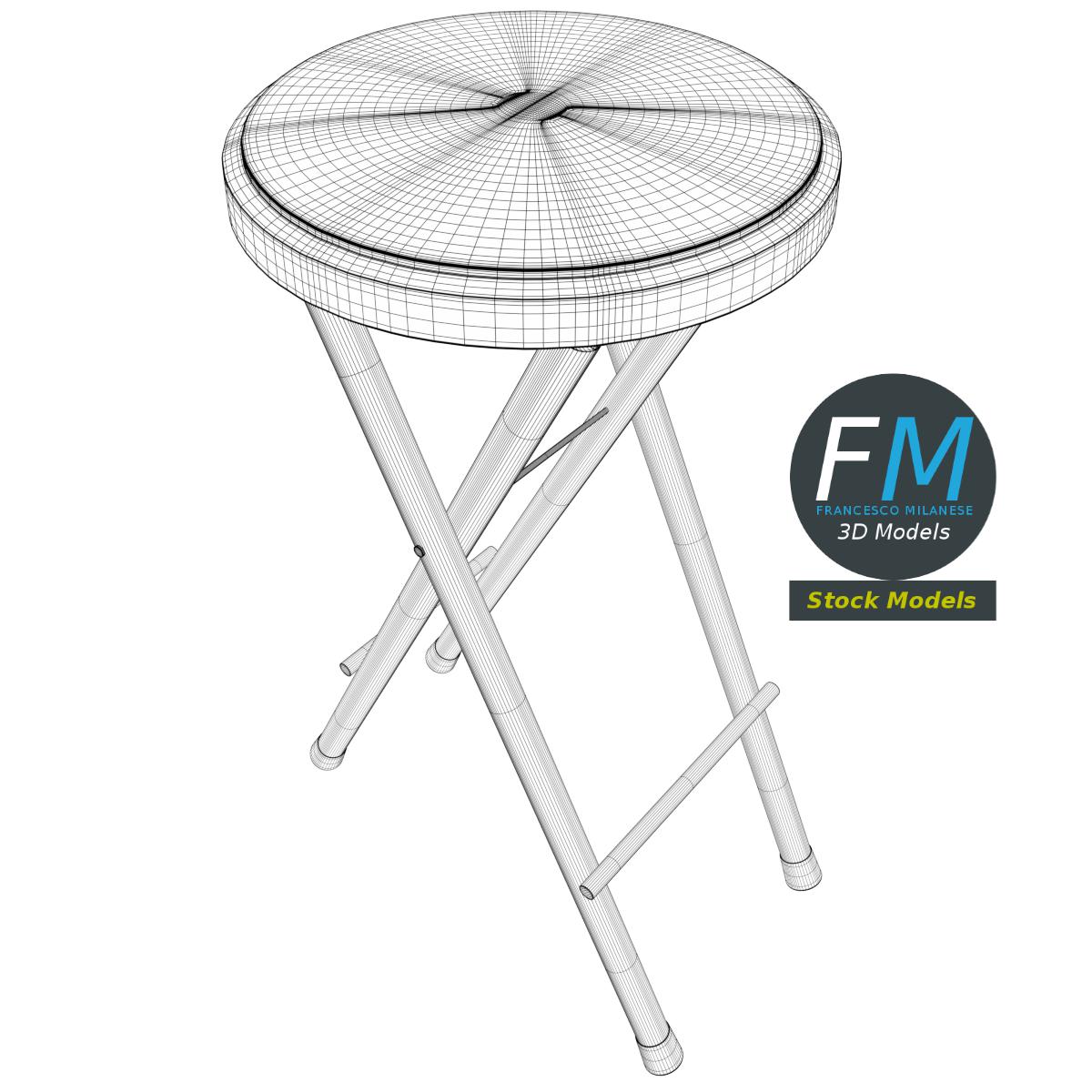 3D-Modell - Runder Klapphocker - 07