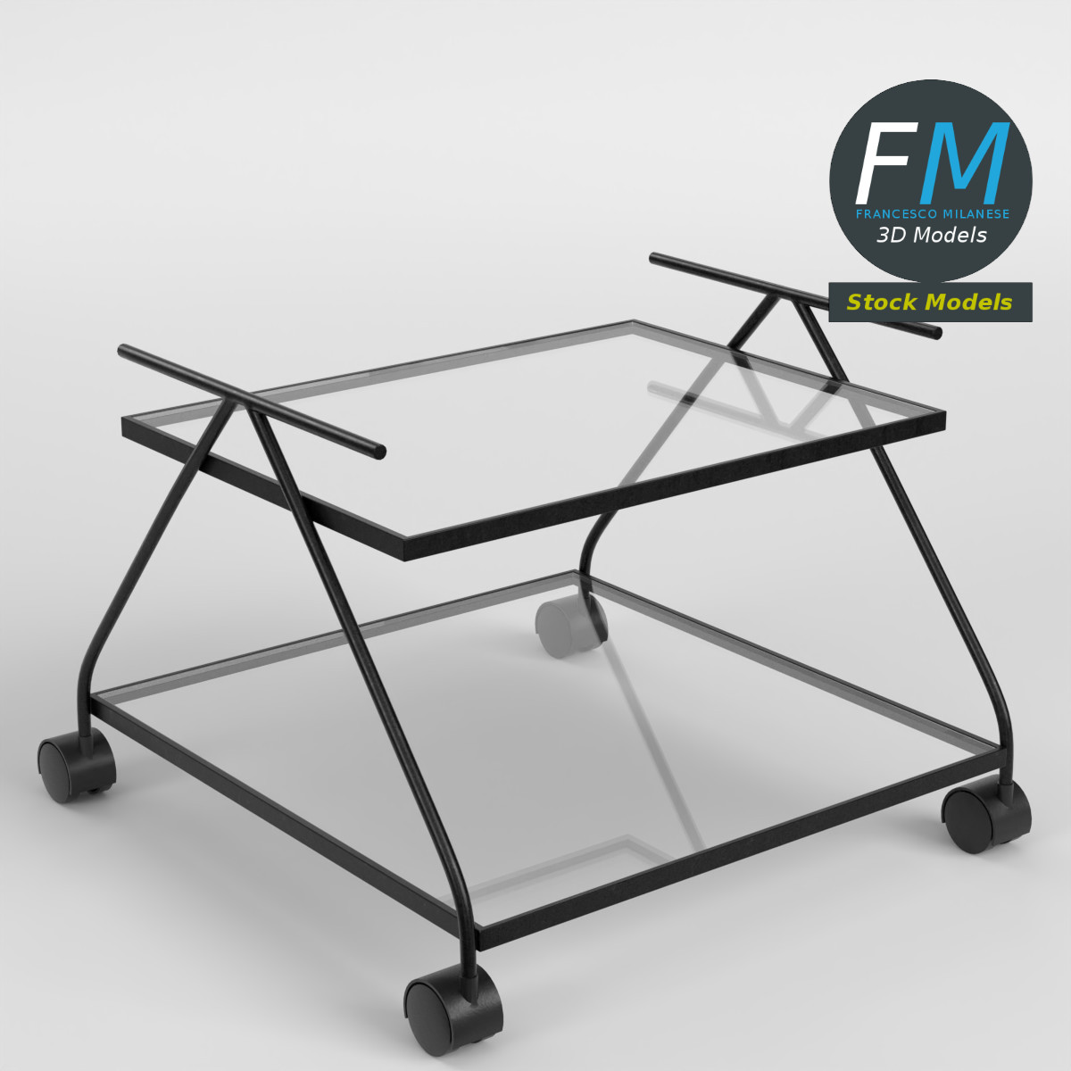 3D-Modell - Moderner Barwagen - 01