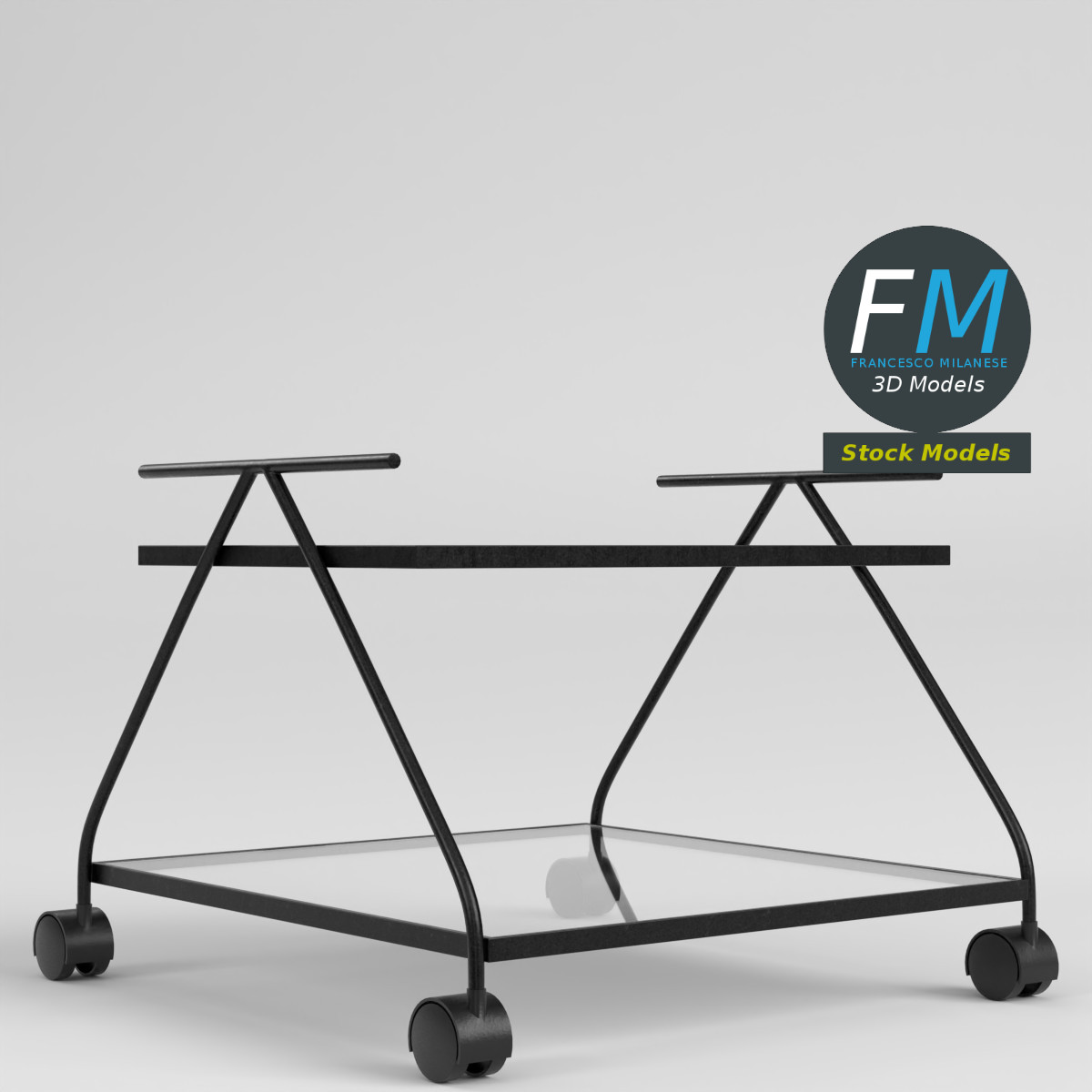 3D-Modell - Moderner Barwagen - 03