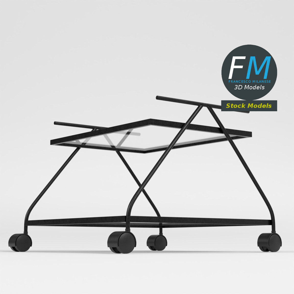 3D-Modell - Moderner Barwagen - 04
