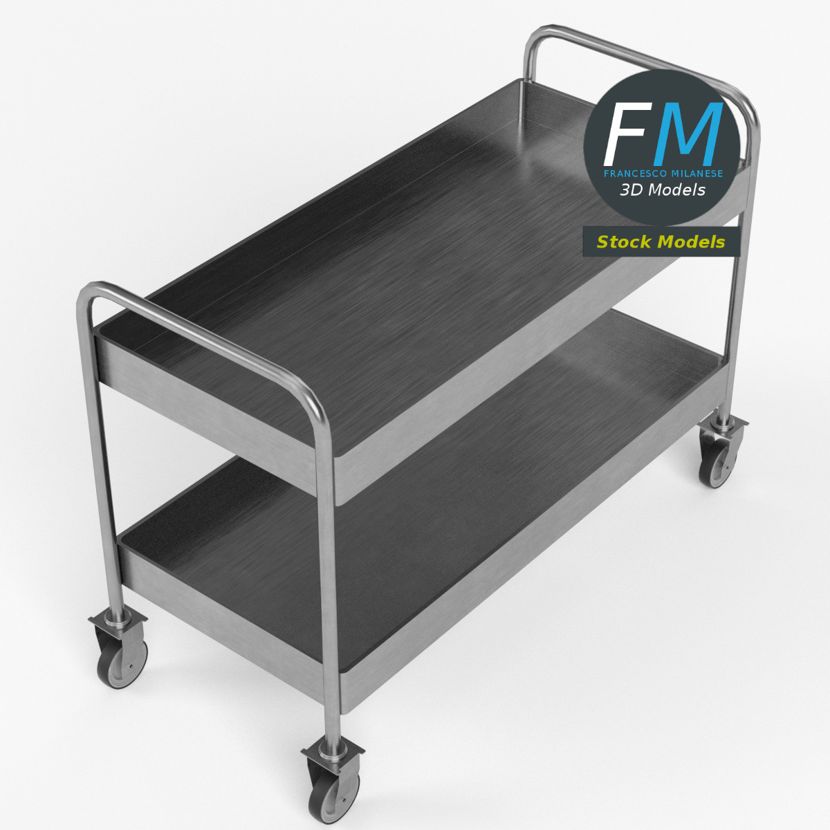 3D-Modell - Servierwagen für Speisen und Getränke - 02