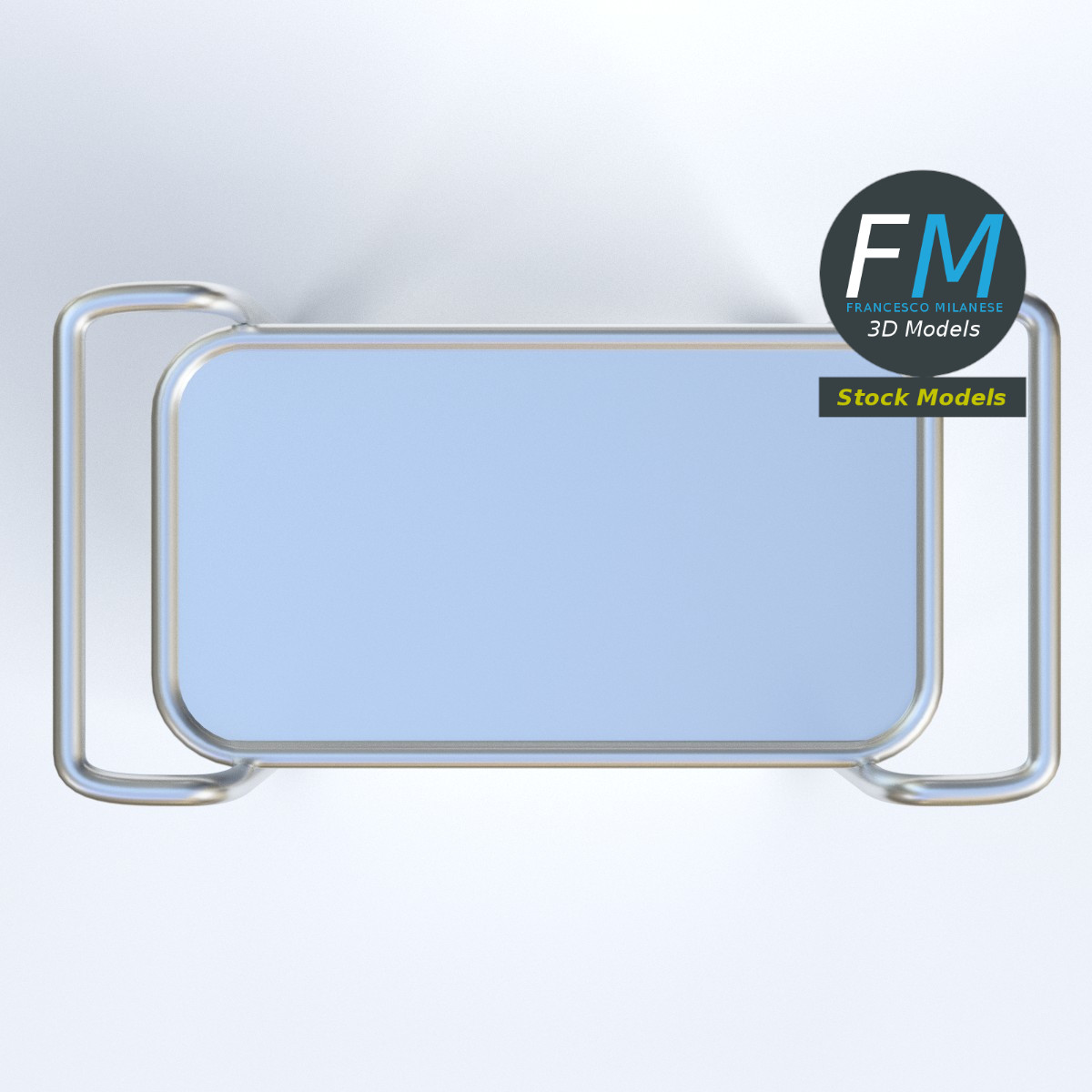 3D-Modell - Servierwagen aus Edelstahl - 06