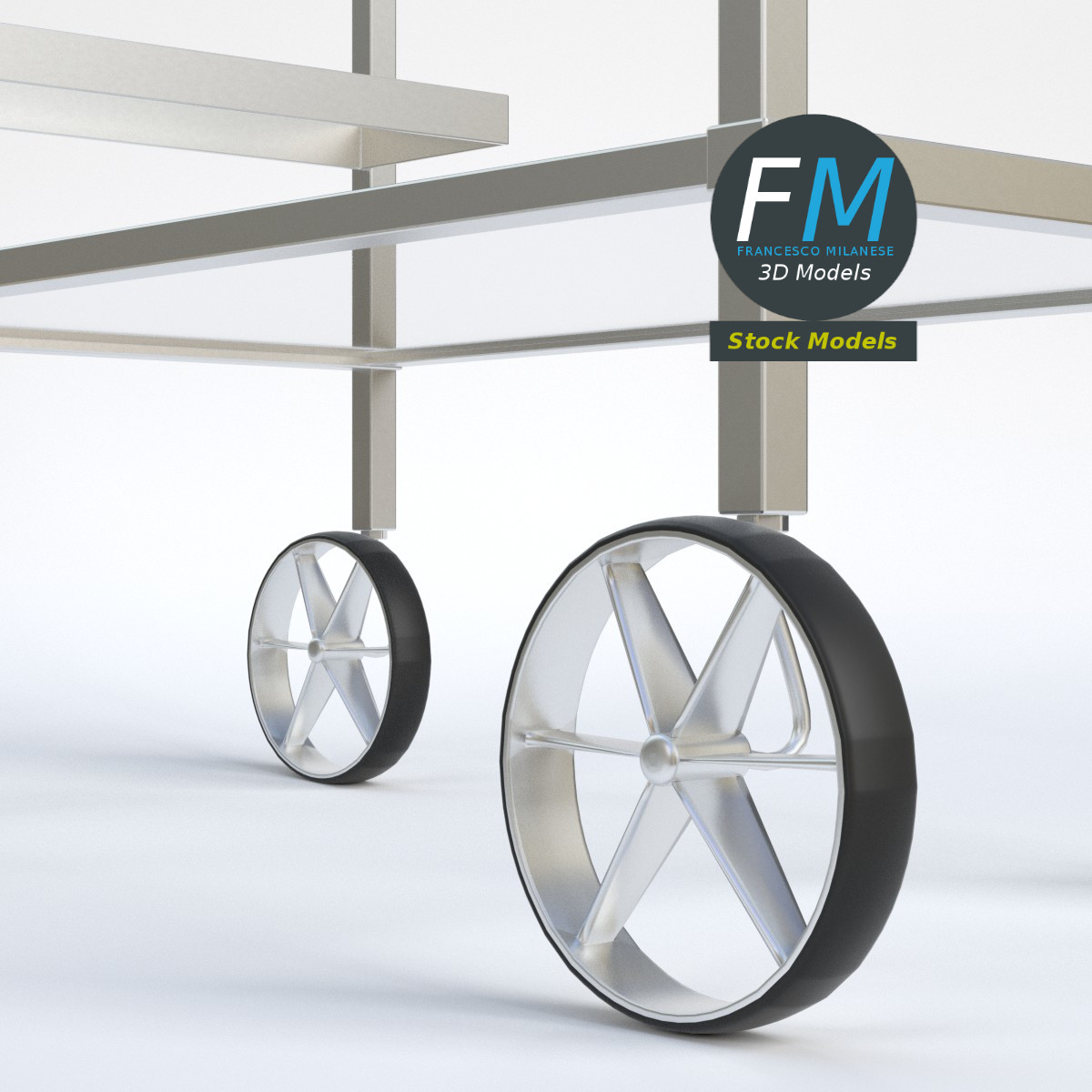 3D-Modell - Servierwagen für Speisen und Getränke - 03