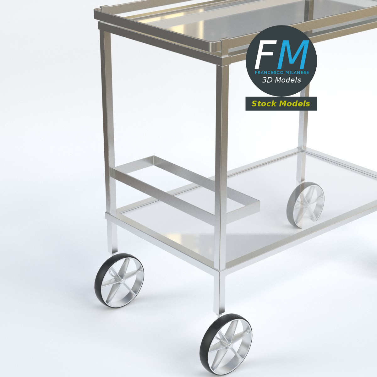3D-Modell - Servierwagen für Speisen und Getränke - 04