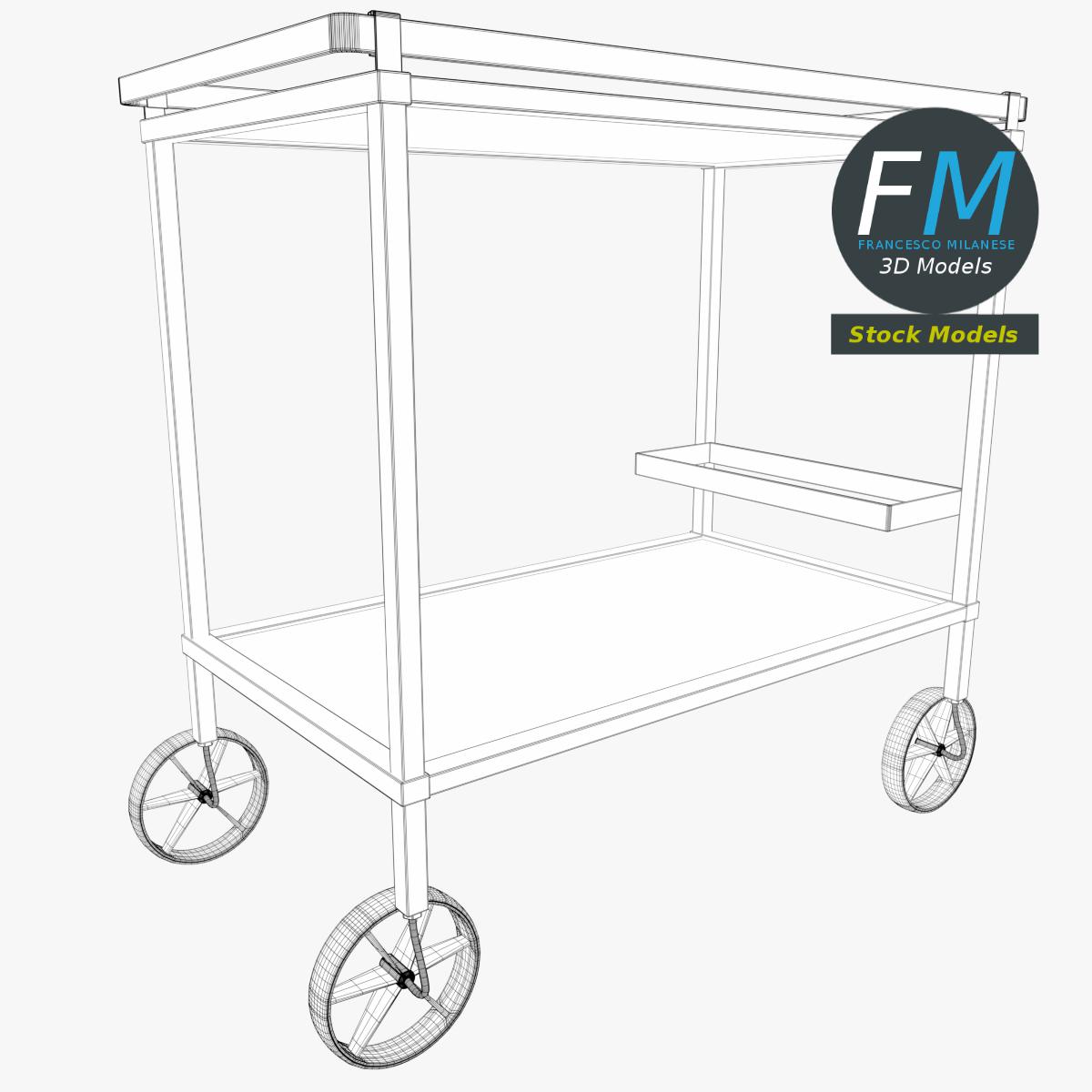 3D-Modell - Servierwagen für Speisen und Getränke - 07