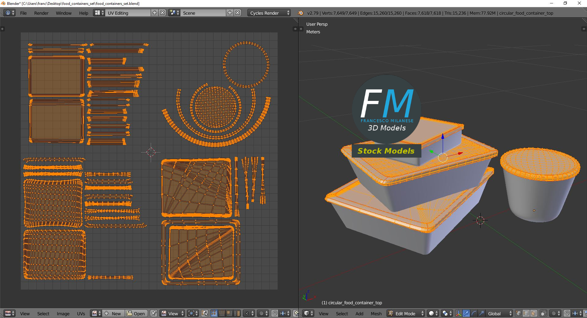 3D-Modell - Set Lebensmittelbehälter - 10
