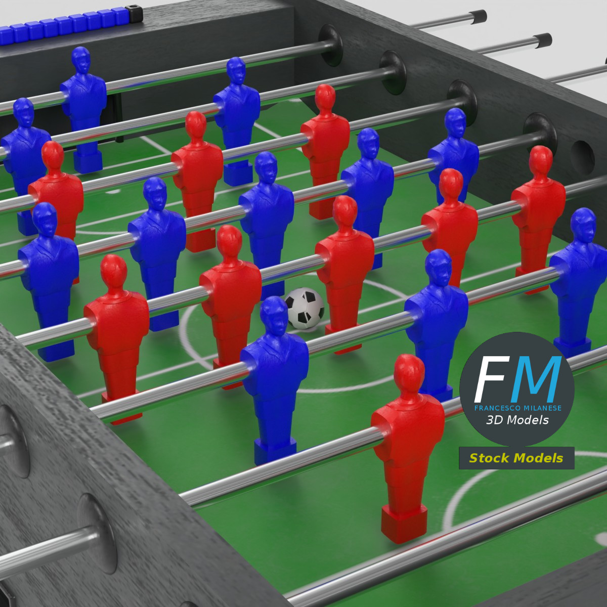 3D-Modell - Tischfußballtisch - 02