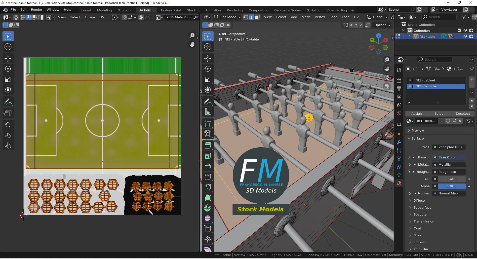 3D-Modell - Tischfußballtisch - 10