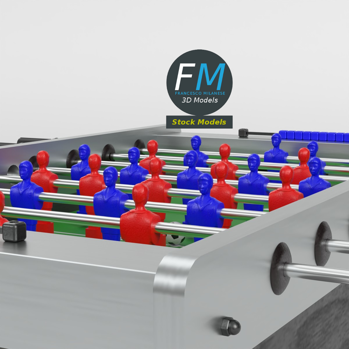 3D-Modell - Tischfußballtisch - 02