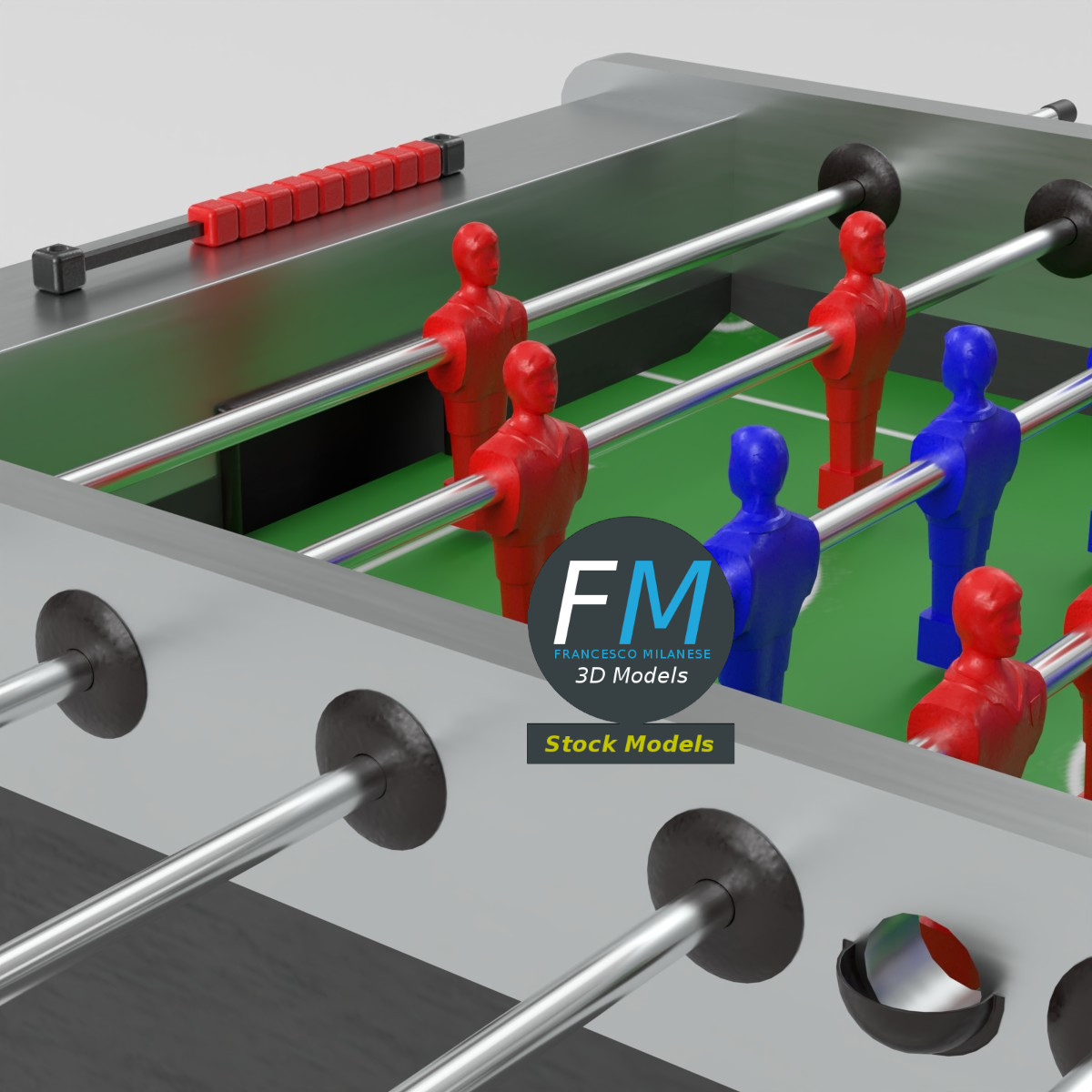 3D-Modell - Tischfußballtisch - 05