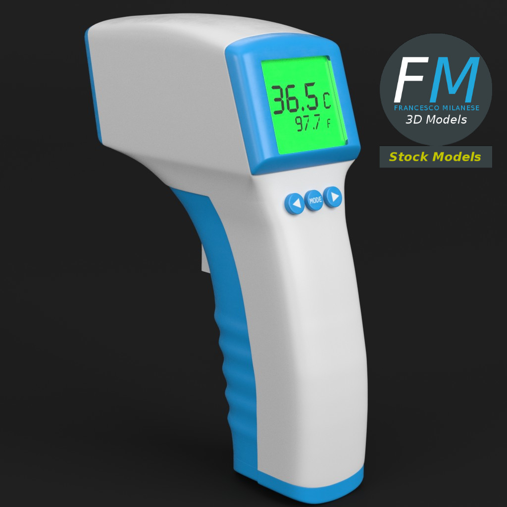 3D-Modell - Stirnthermometer - 01