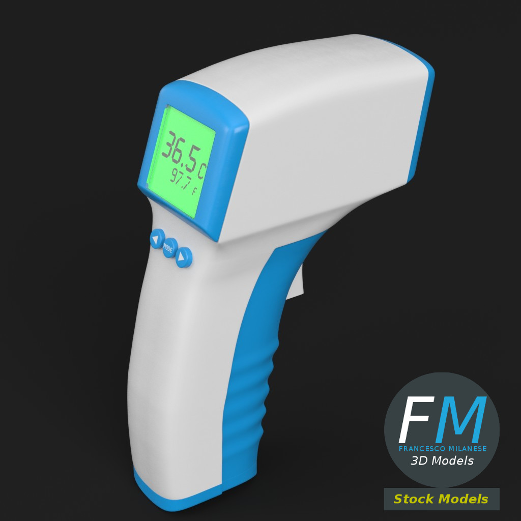 3D-Modell - Stirnthermometer - 02
