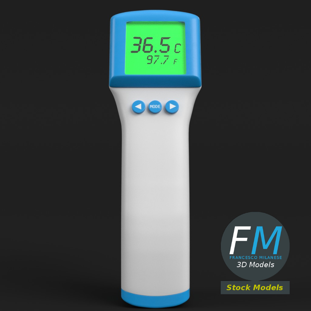 3D-Modell - Stirnthermometer - 04