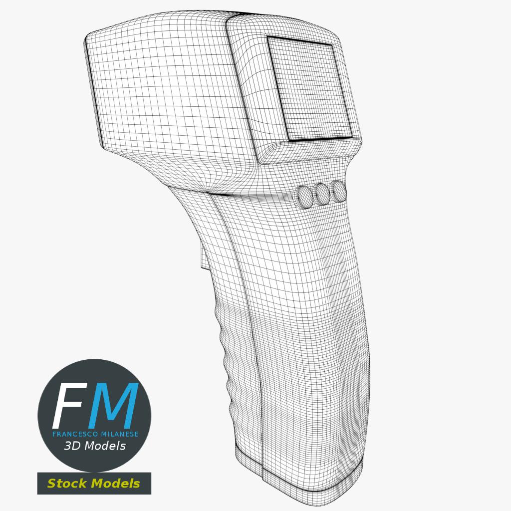 3D-Modell - Stirnthermometer - 07