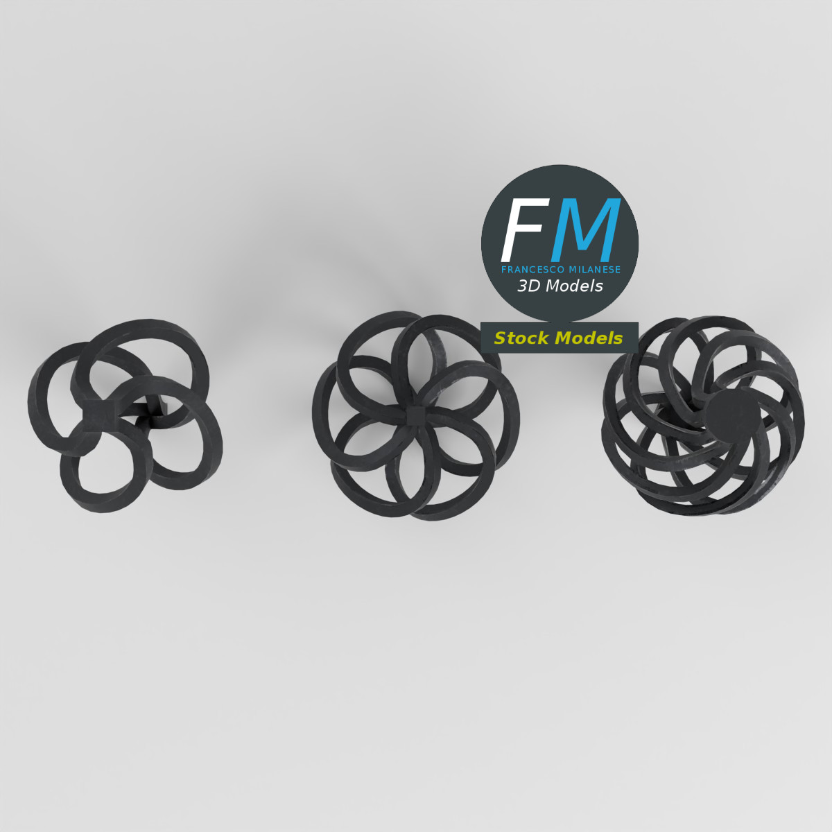 3D-Modell - Set aus Geschmiedeten Stahlkörben - 06