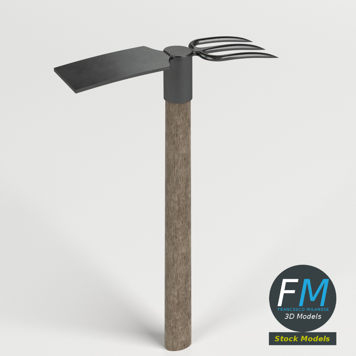 3D-Modell - Hacke mit Gabel - 01