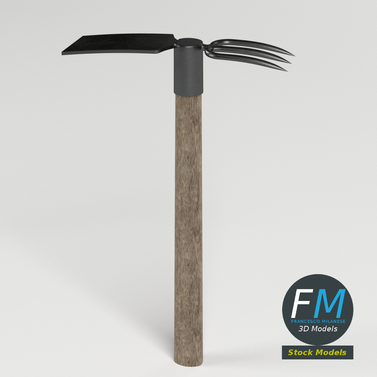 3D-Modell - Hacke mit Gabel - 02