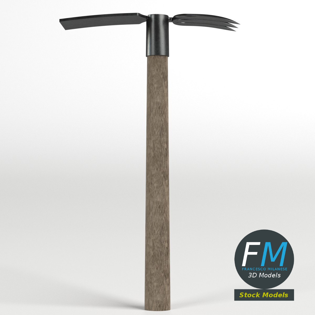 3D-Modell - Hacke mit Gabel - 03