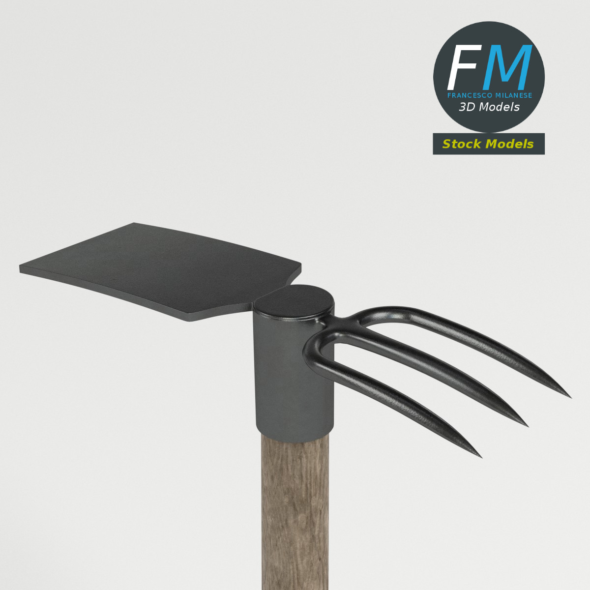 3D-Modell - Hacke mit Gabel - 04