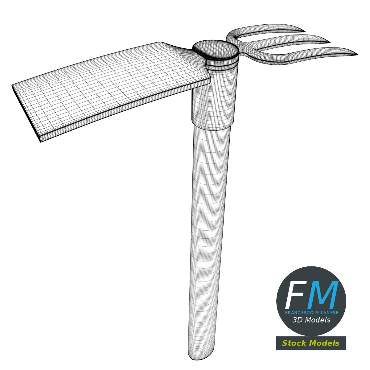 3D-Modell - Hacke mit Gabel - 07