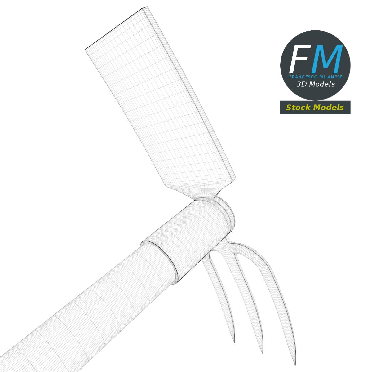 3D-Modell - Hacke mit Gabel - 08