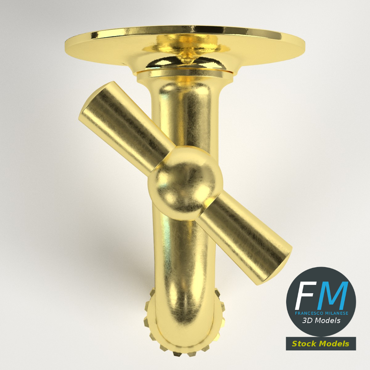 3D-Modell - Wandarmatur aus Messing - 06