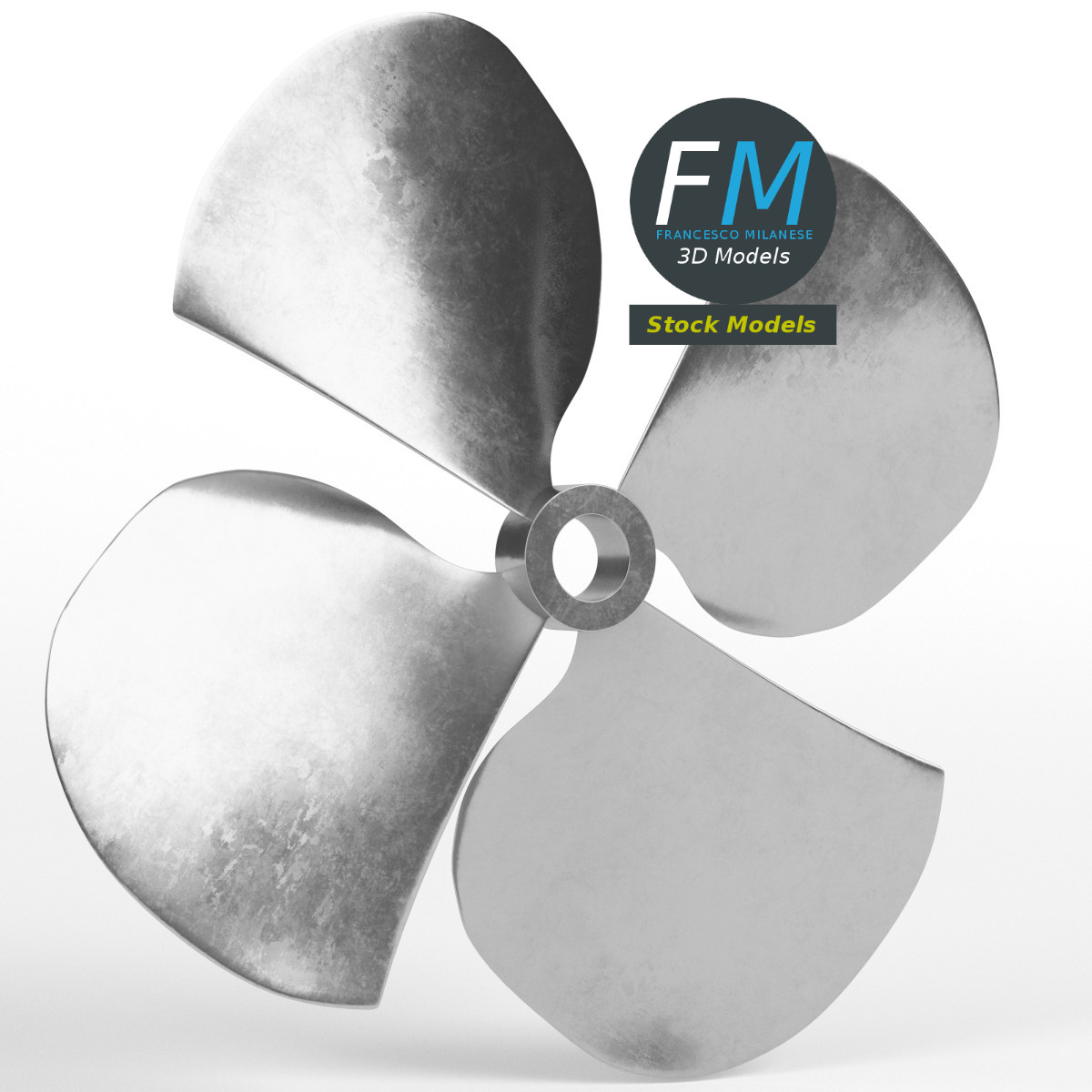 3D-Modell - Vierblattpropeller - 01