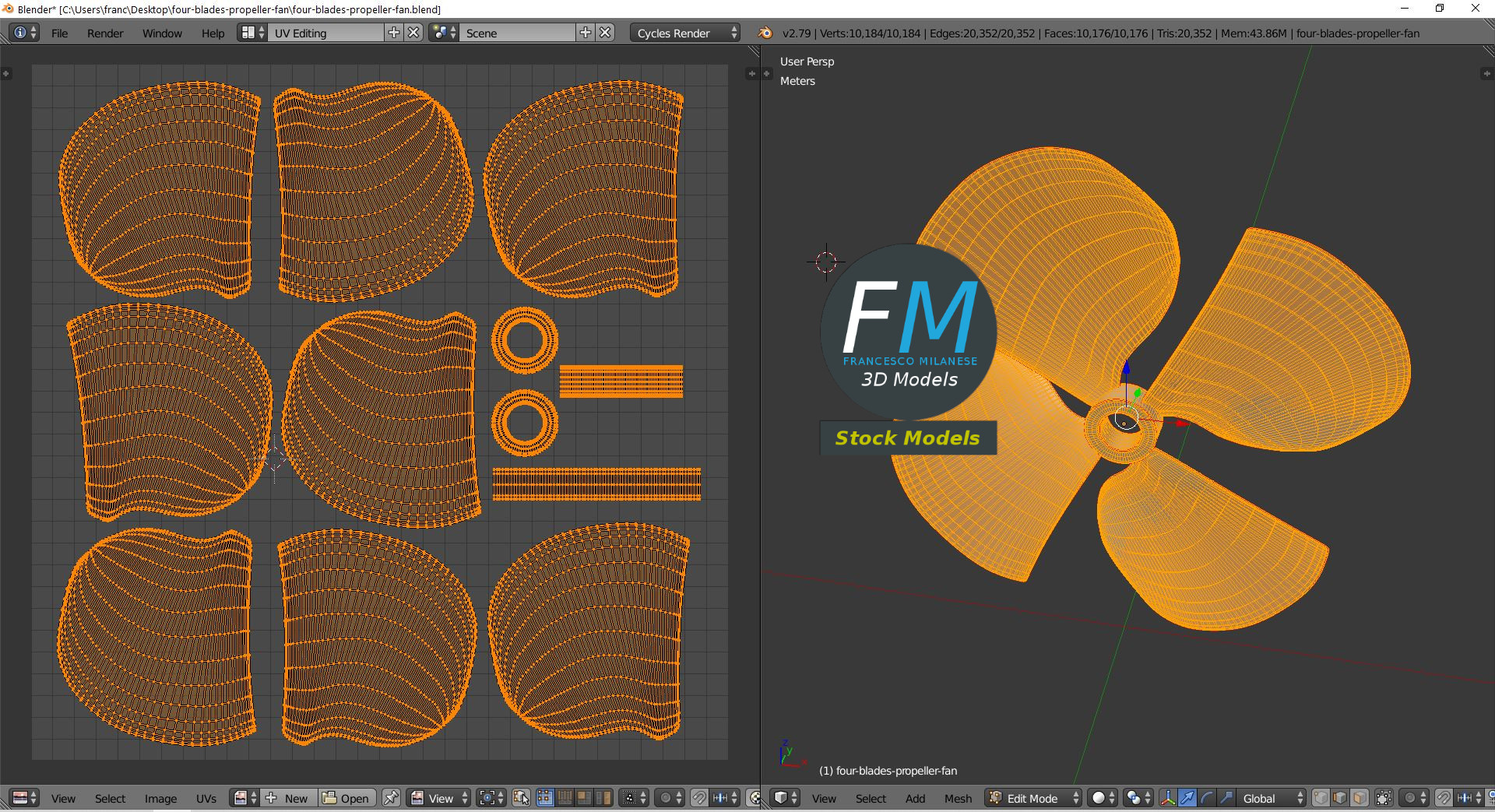3D-Modell - Vierblattpropeller - 10