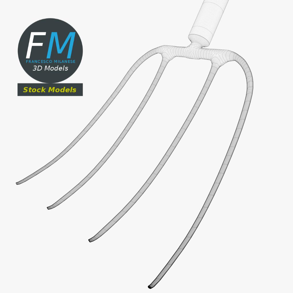 3D-Modell - Mistgabel mit Vier Zinken - 08