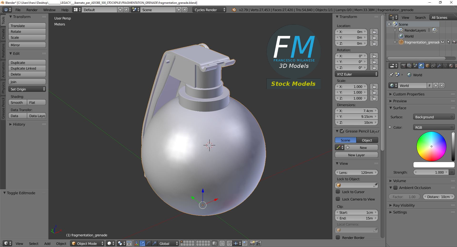 3D-Modell - Splittergranate - 09