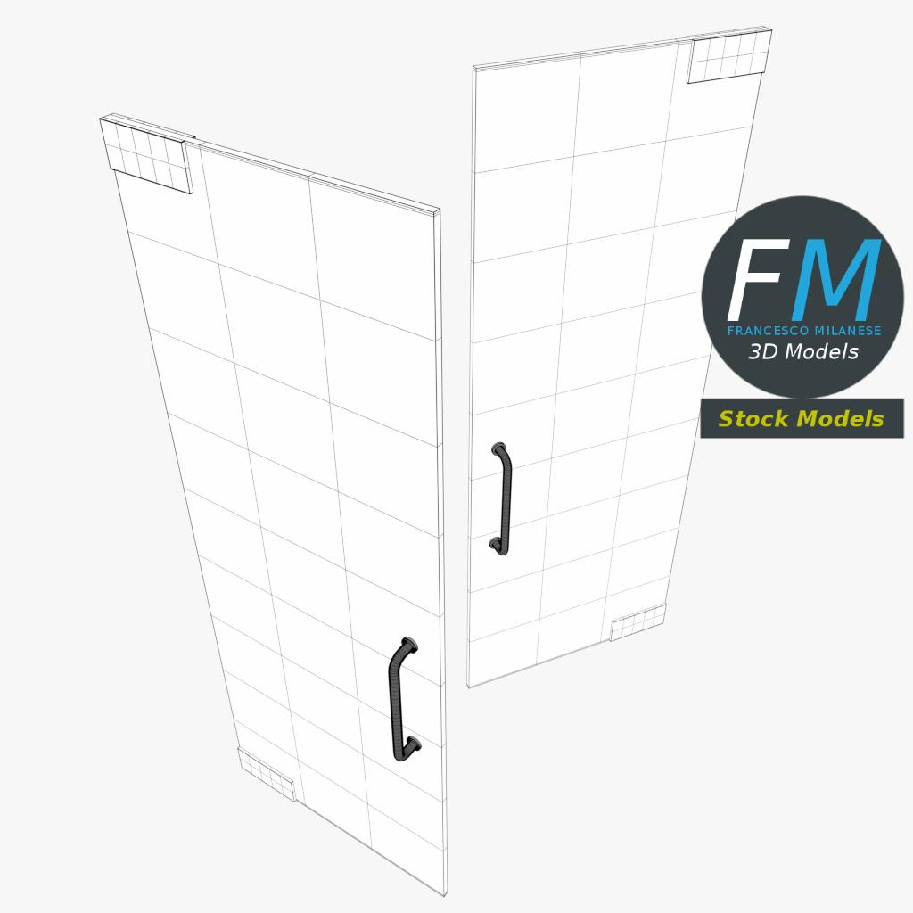 3D-Modell - Rahmenlose Glastür - 08