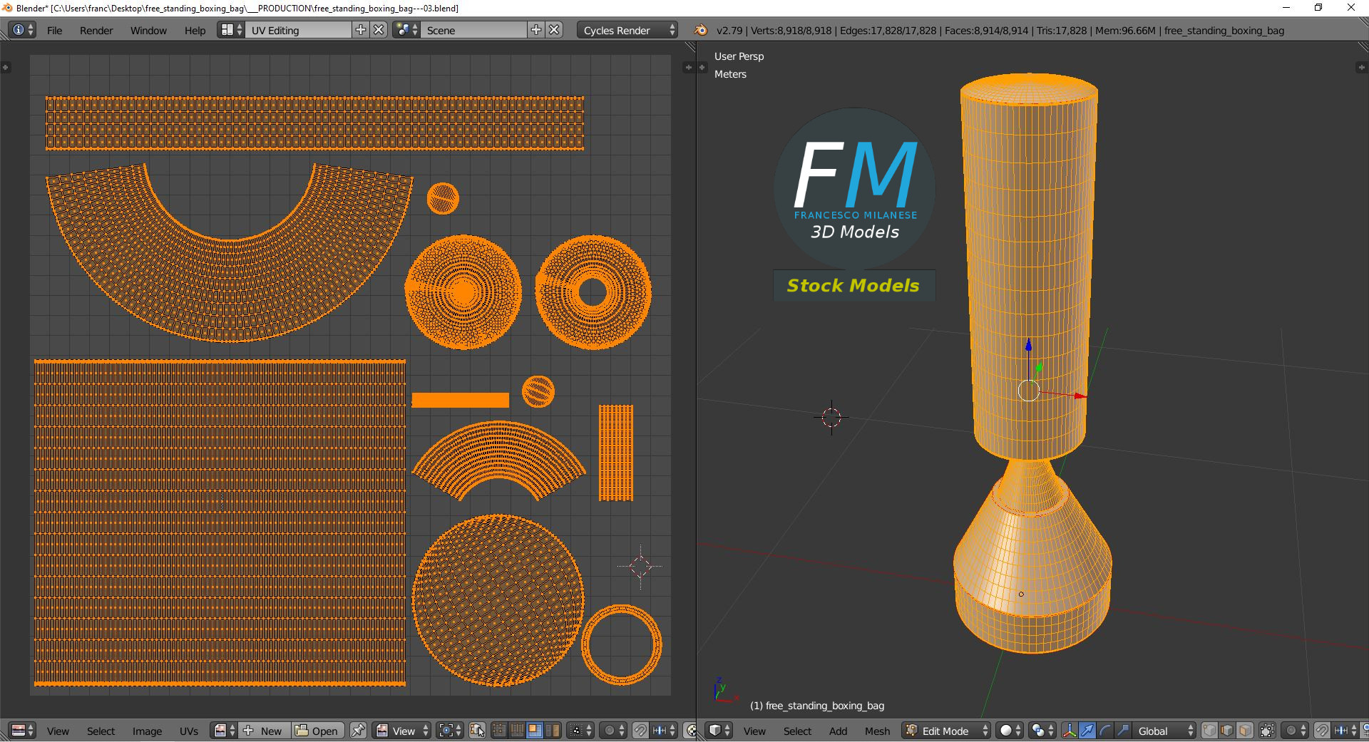 3D-Modell - Freistehender Boxsack - 10