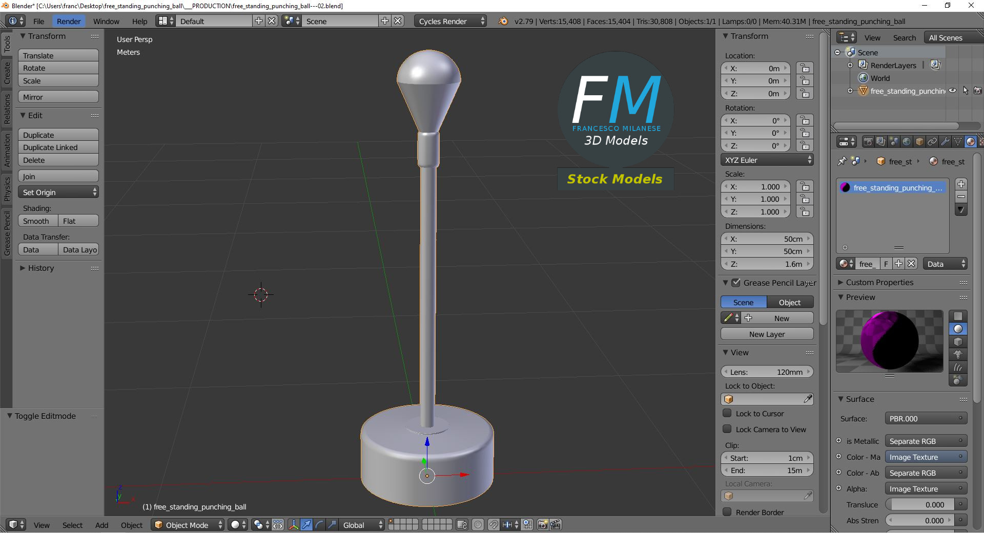 3D-Modell - Freistehender Boxball - 09