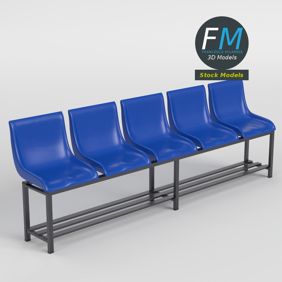 3D Model - Freestanding Stadium Seating Unit - 01
