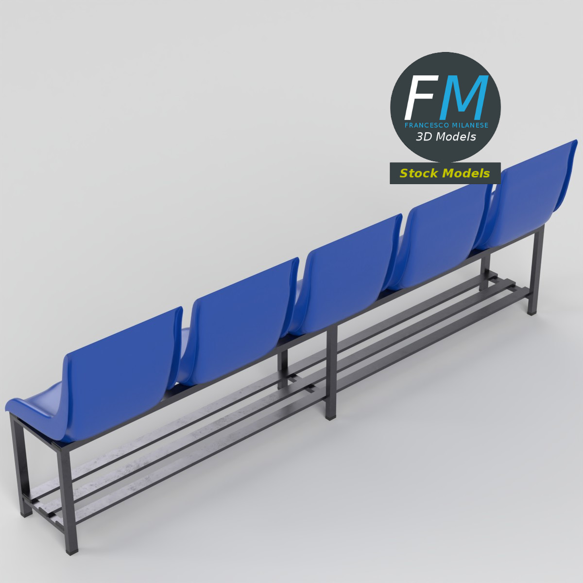 3D Model - Freestanding Stadium Seating Unit - 02