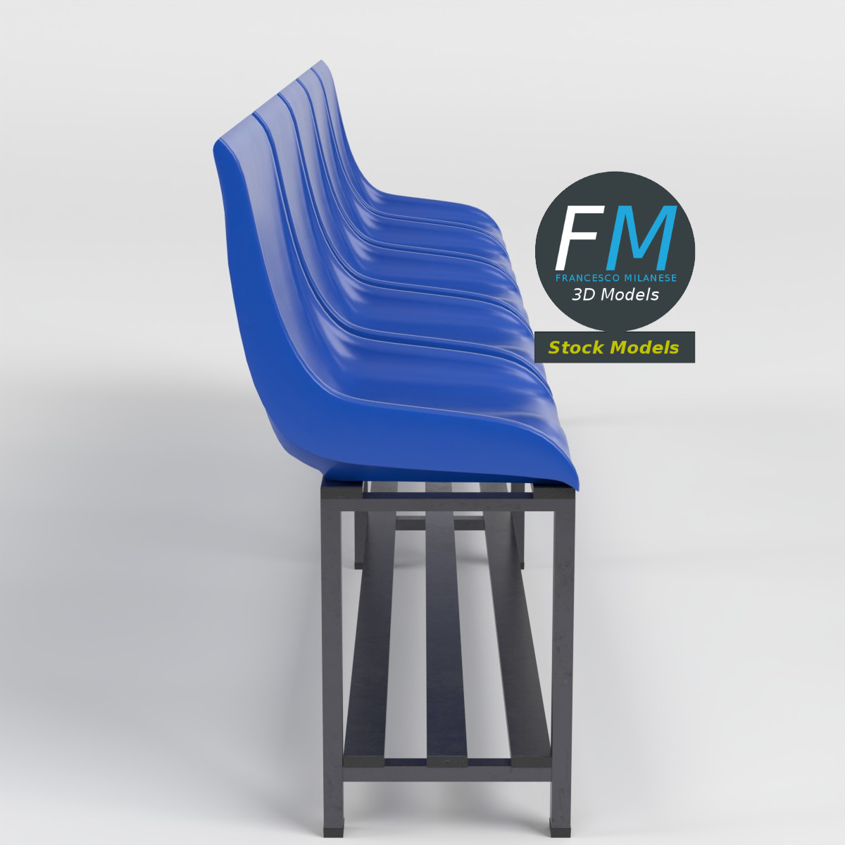 3D Model - Freestanding Stadium Seating Unit - 04