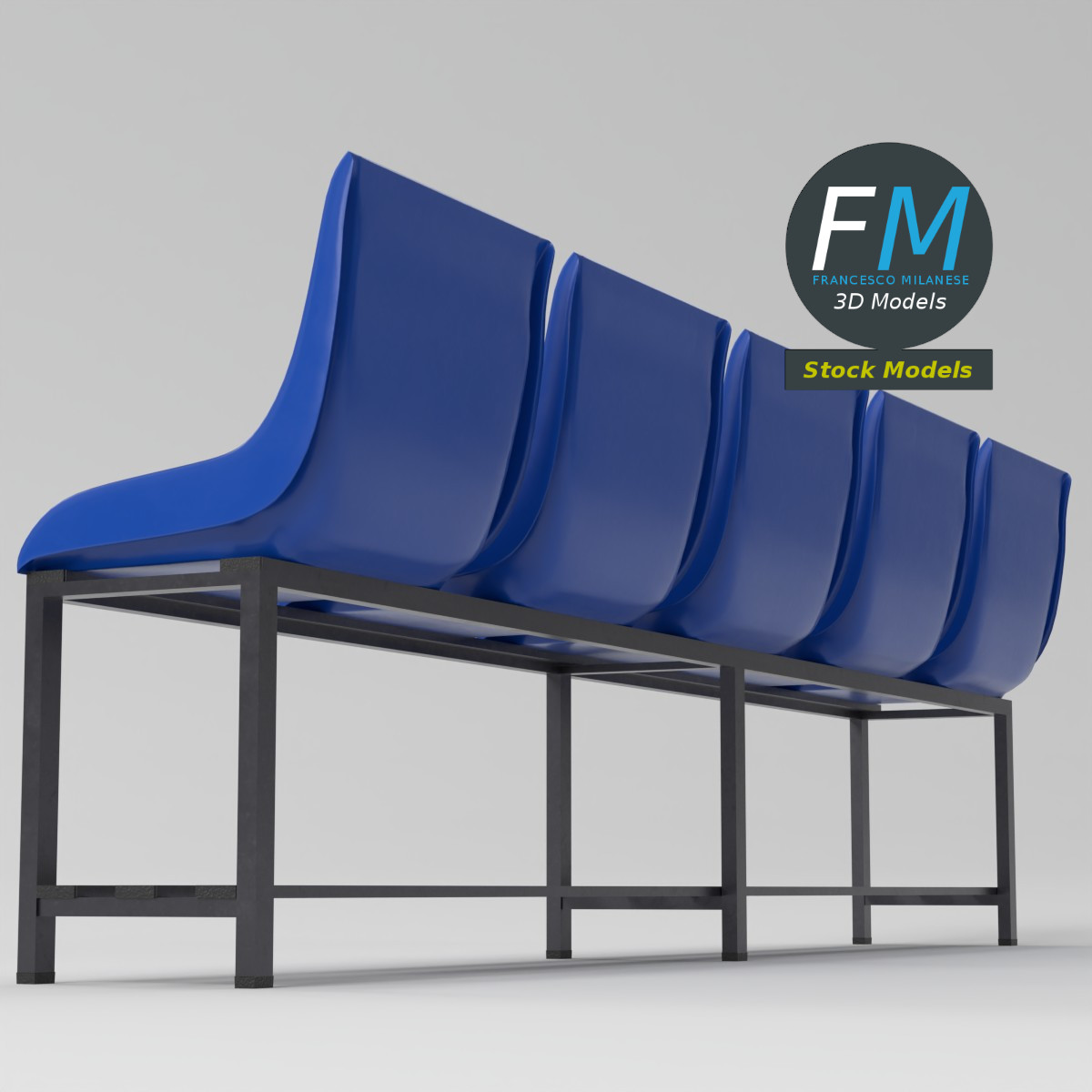 3D Model - Freestanding Stadium Seating Unit - 05