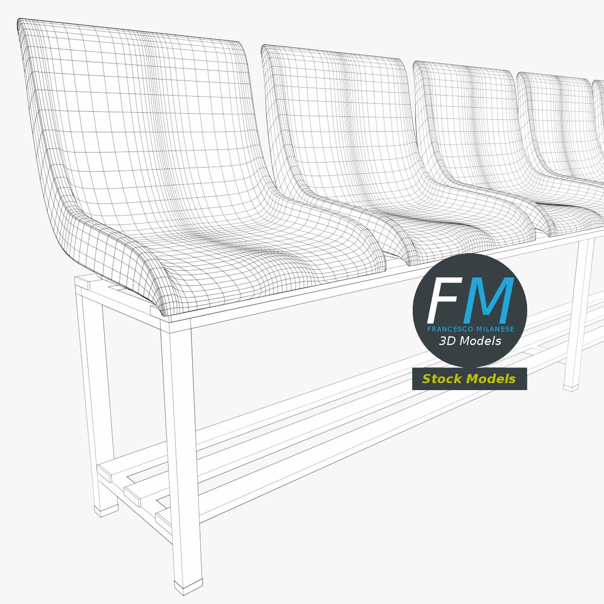 3D Model - Freestanding Stadium Seating Unit - 07
