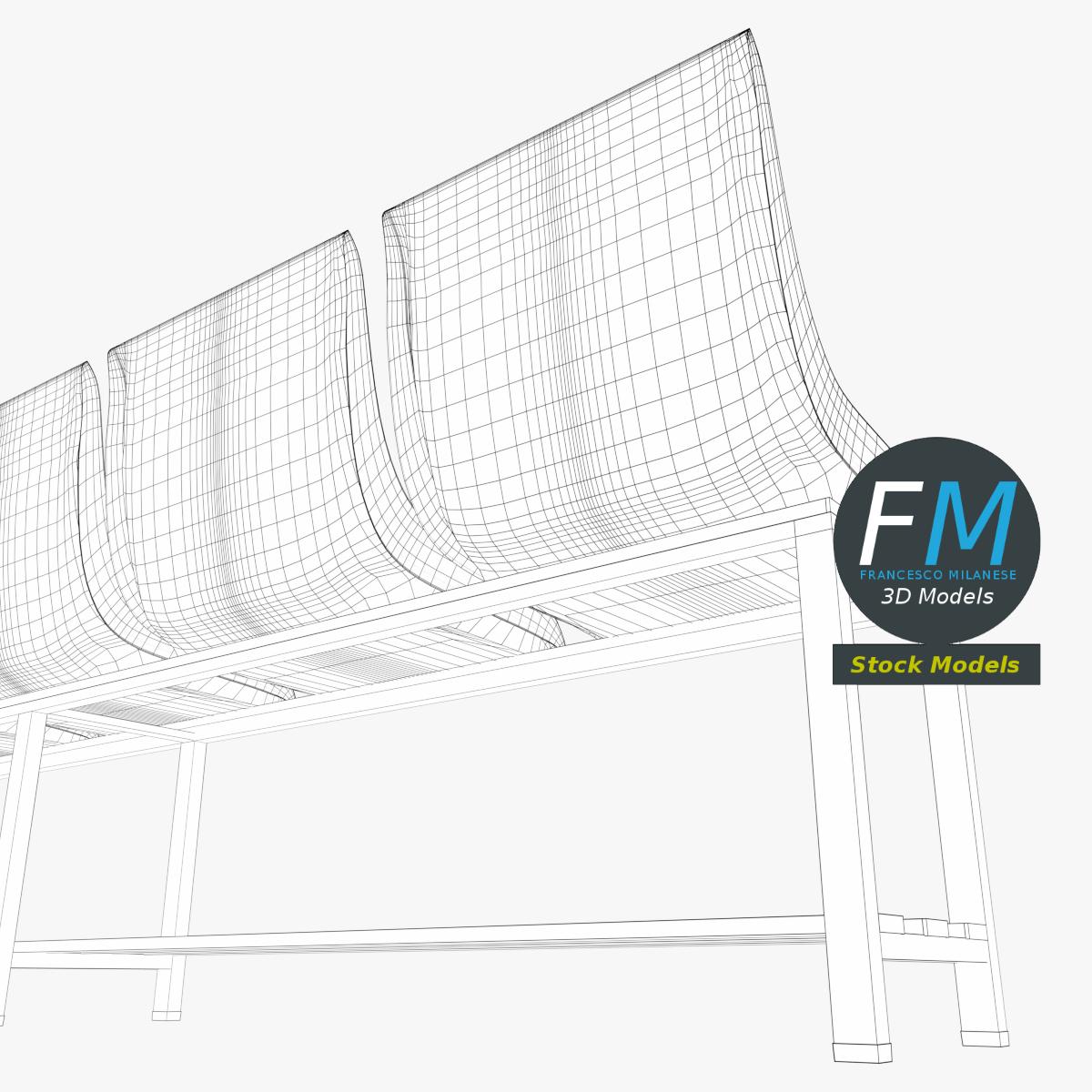 3D Model - Freestanding Stadium Seating Unit - 08