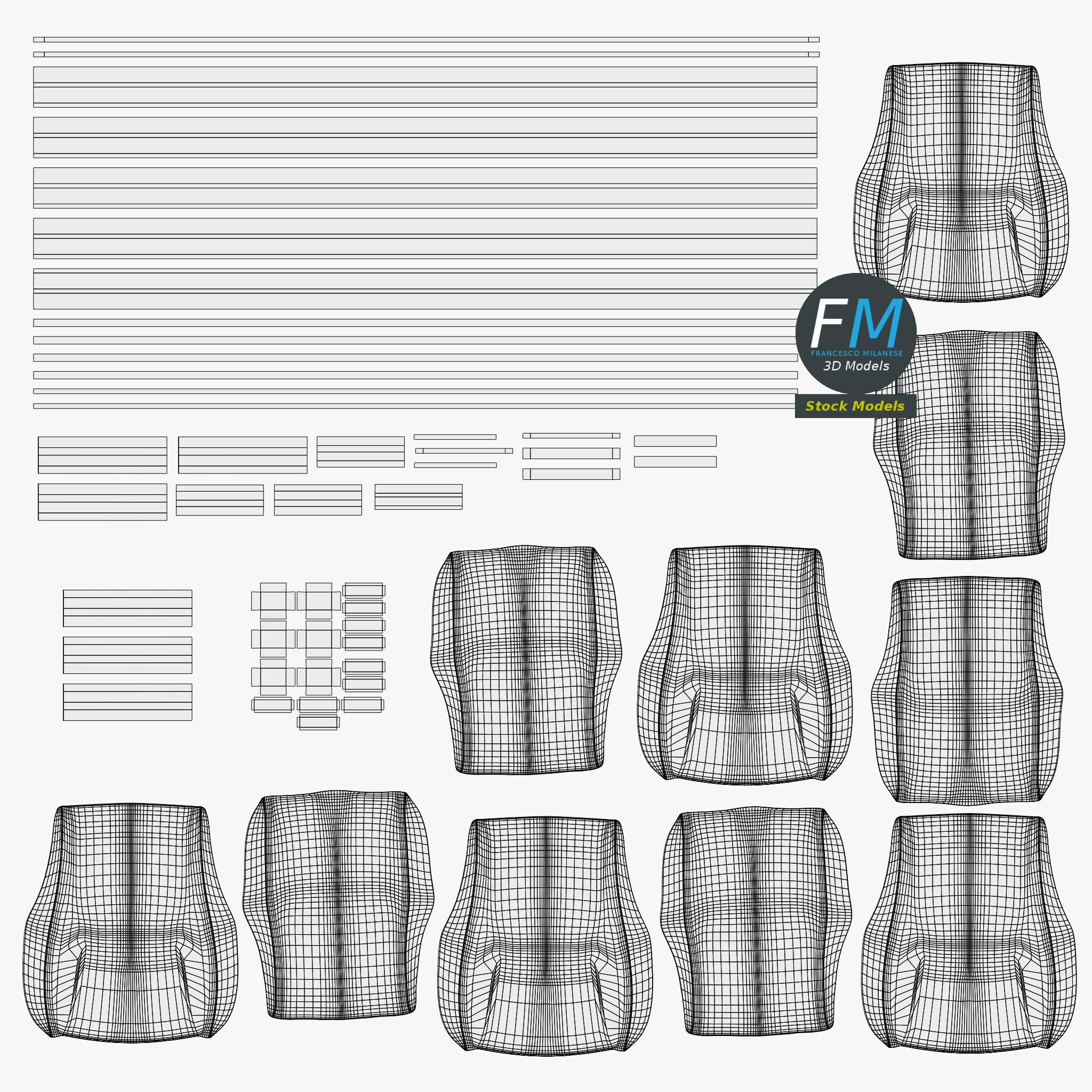 3D Model - Freestanding Stadium Seating Unit - 11