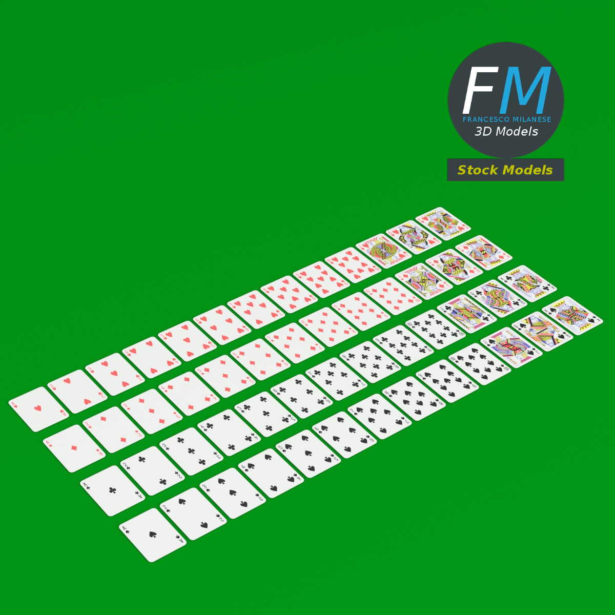 3D-Modell - Französisches Kartenspiel - 01