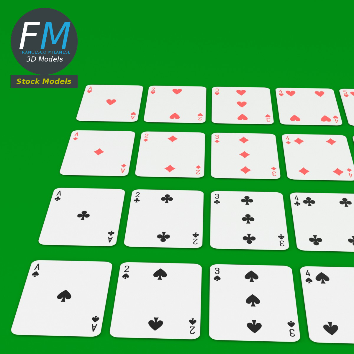 3D-Modell - Französisches Kartenspiel - 02