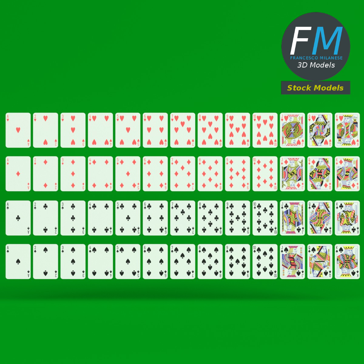 3D-Modell - Französisches Kartenspiel - 03