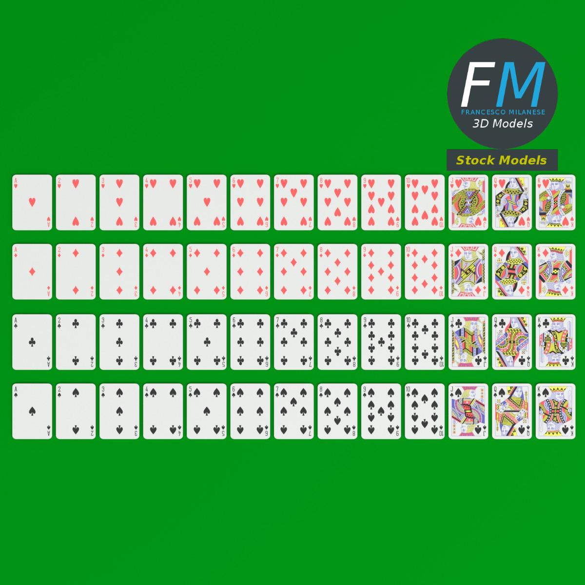3D-Modell - Französisches Kartenspiel - 06