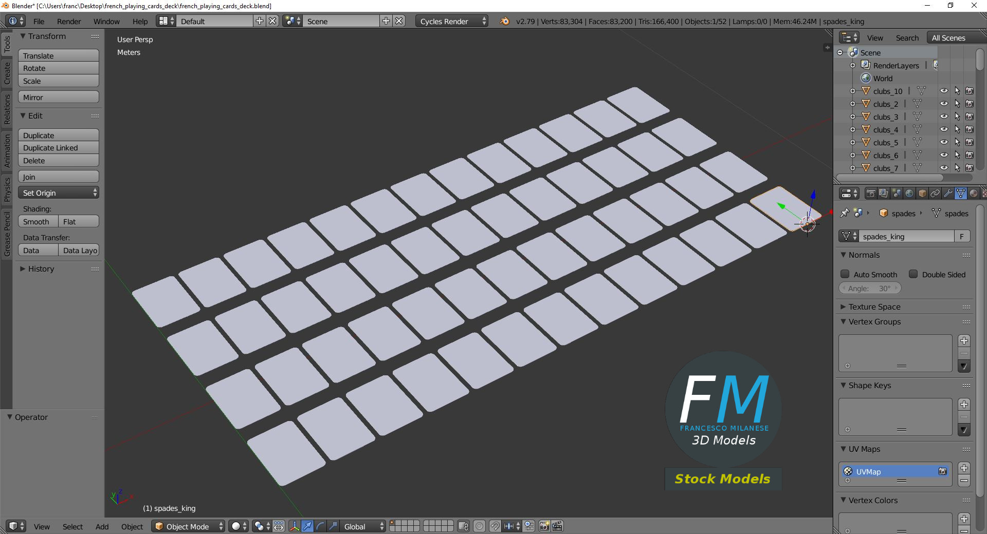 3D-Modell - Französisches Kartenspiel - 09